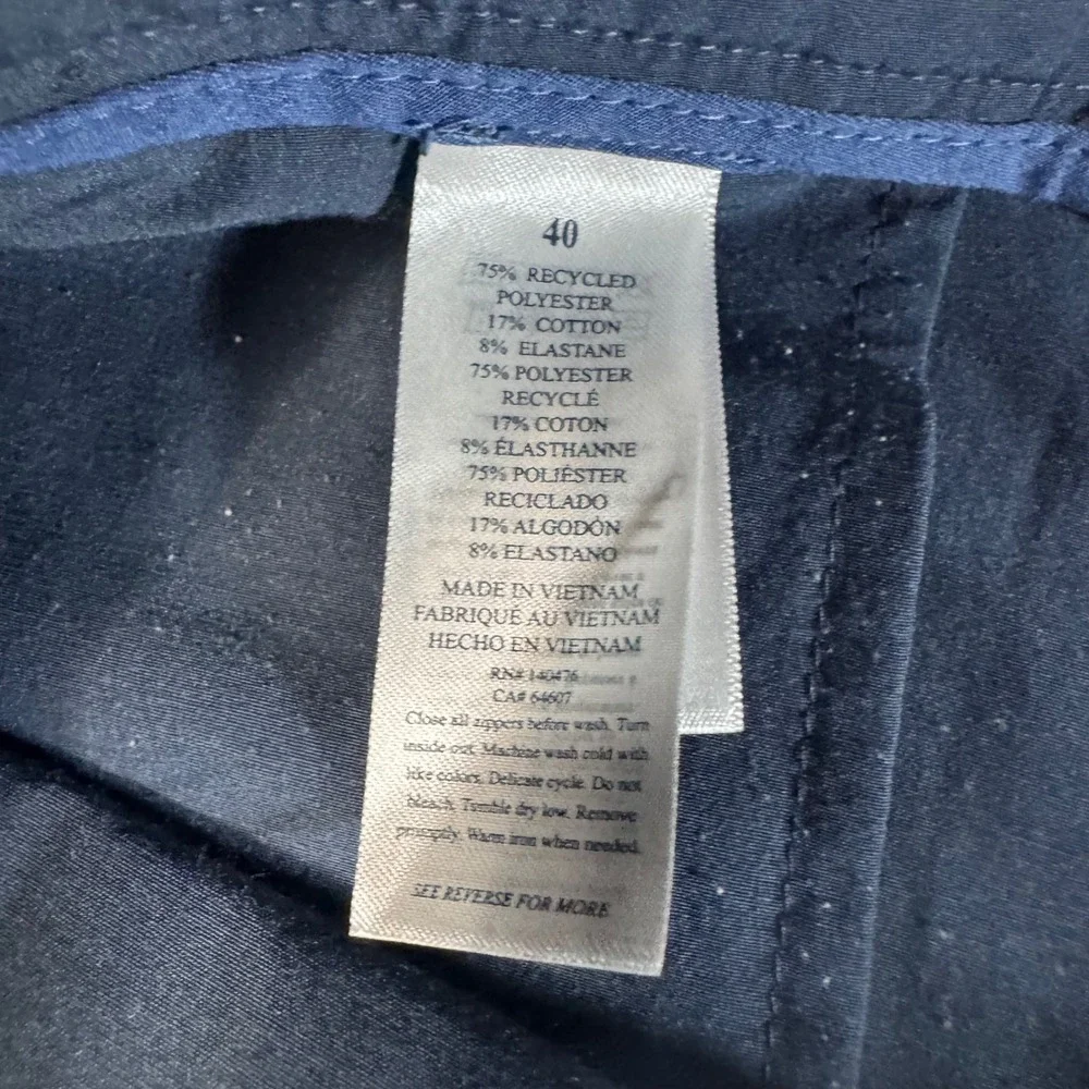 Faherty All Day Shorts Mens 40 Navy Blue Hybrid Stretch Performance Chino 8.5